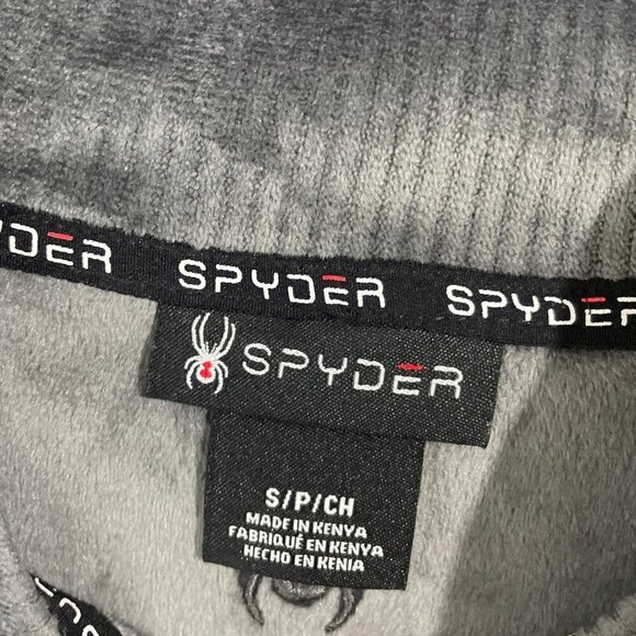 NEW Spyder Men's S Gray Quarter-Zip Pullover Polyester/Spandex Ribbed Sweatshirt - Picture 4 of 7